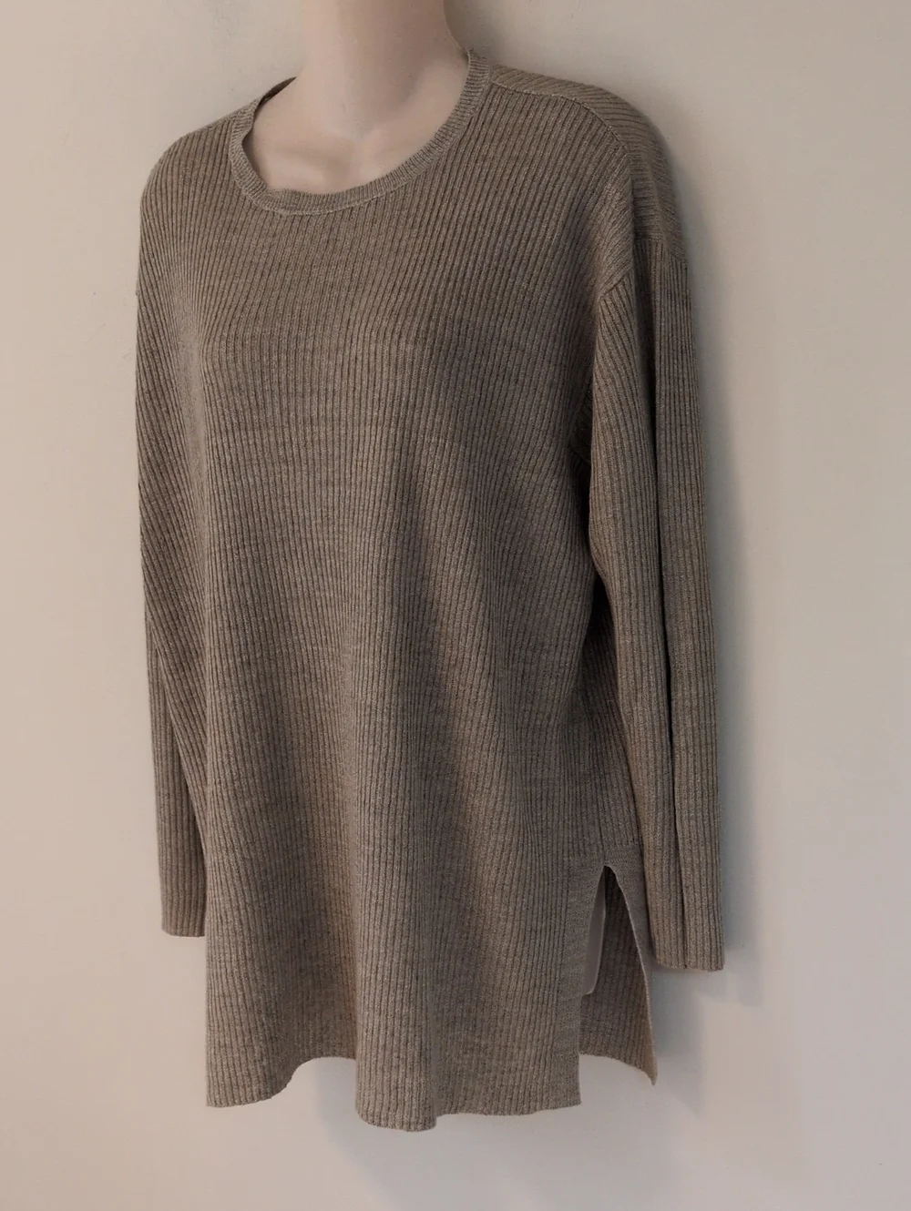 Eileen Fisher Organic Linen Longline Crew Neck Sweater XS